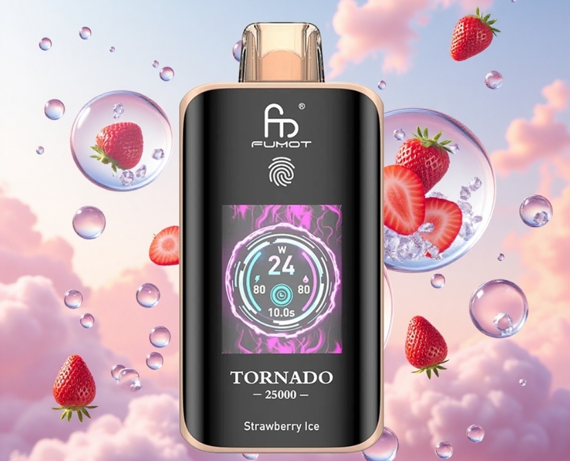 Fumot Tornado 25000 Puffs Vape - Aardbei IJs: Een Zoete Sensatie in de Belgische Vaping Scene van 2025
